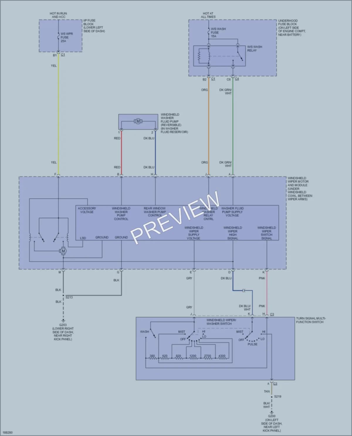 2004 HUMMER H2 Wiper Washer wiring diagram preview