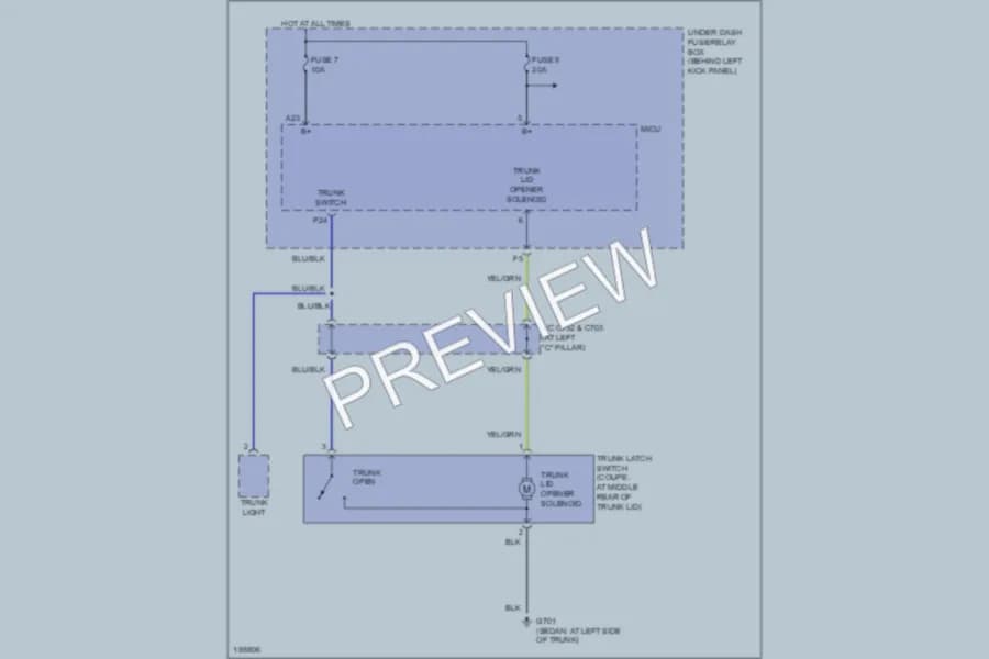 2004 Honda Accord Trunk Tailgate Fuel Door wiring diagram preview