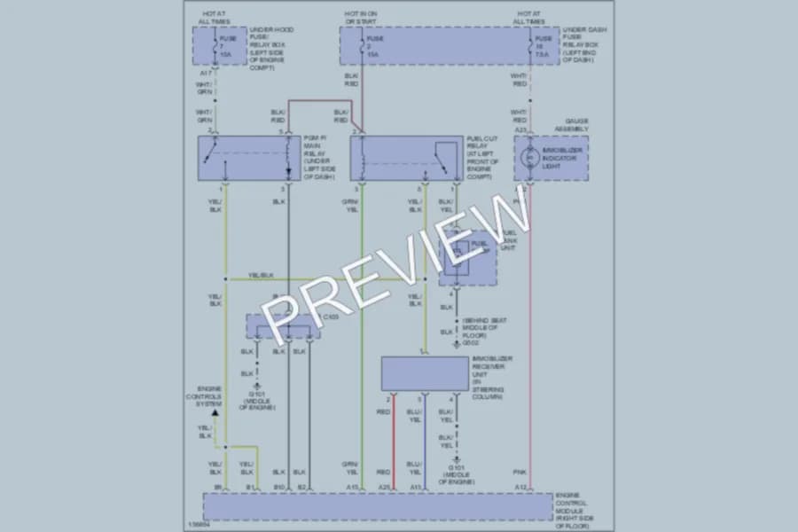 2004 Honda Insight Anti Theft wiring diagram preview