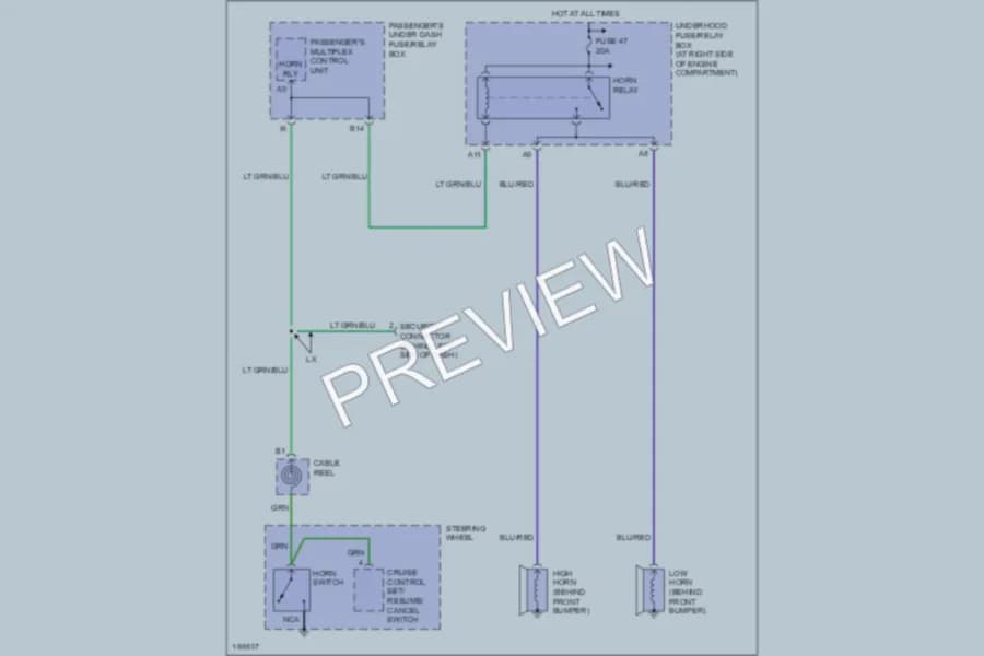 2004 Honda Pilot Horn wiring diagram preview