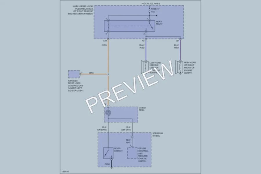 2004 Honda S2000 Horn wiring diagram preview