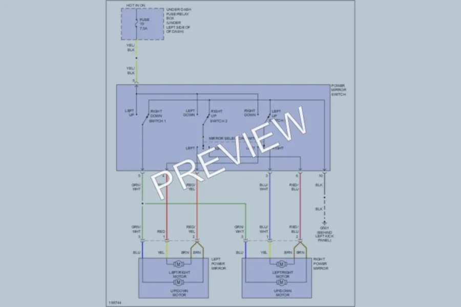 2004 Honda S2000 Power Mirrors wiring diagram preview