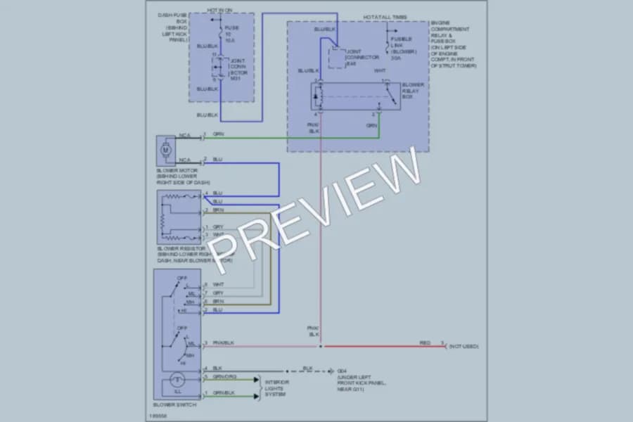 2004 Hyundai Accent Air Conditioning wiring diagram preview