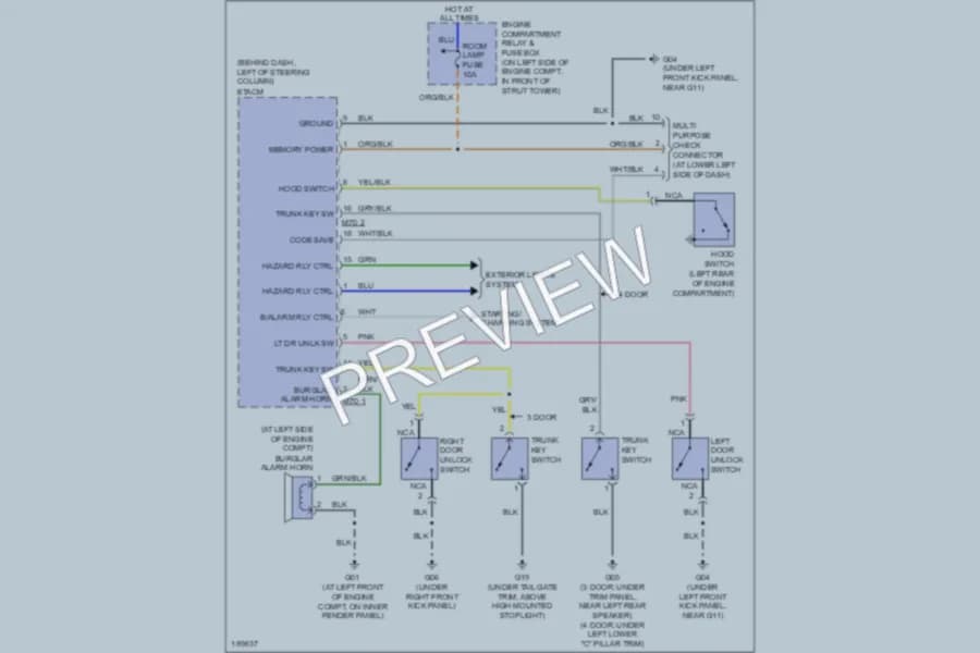 2004 Hyundai Accent Anti Theft wiring diagram preview