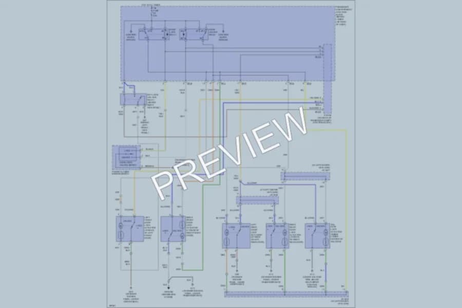 2004 Hyundai SantaFe Power Door Locks wiring diagram preview