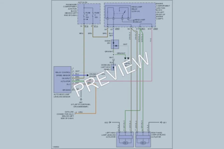 2004 Hyundai XG350 Headlights wiring diagram preview