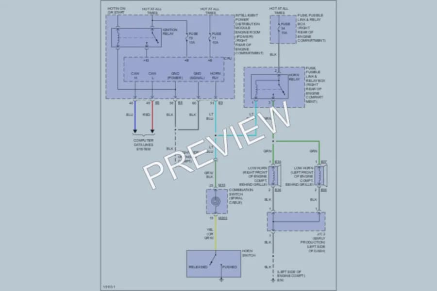 2004 Infiniti FX45 Horn wiring diagram preview