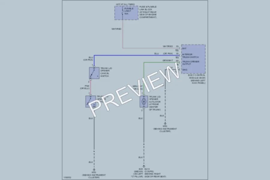 2004 Infiniti G35 Trunk Tailgate Fuel Door wiring diagram preview