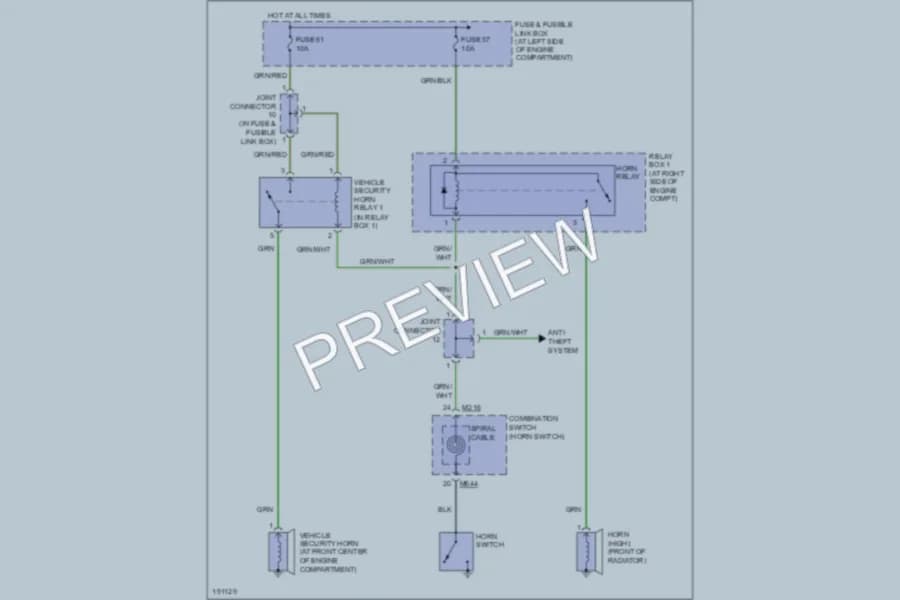 2004 Infiniti I35 Horn wiring diagram preview
