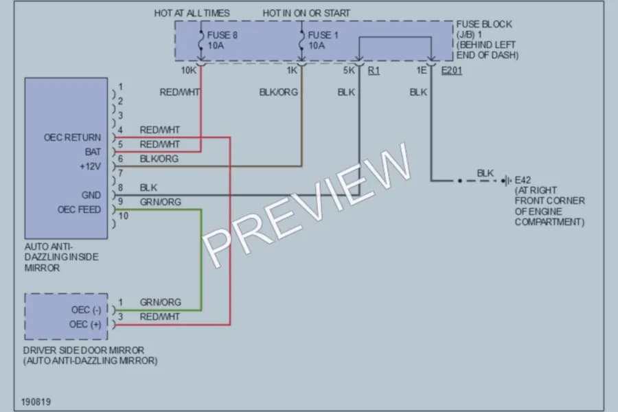 2004 Infiniti M45 Power Mirrors wiring diagram preview