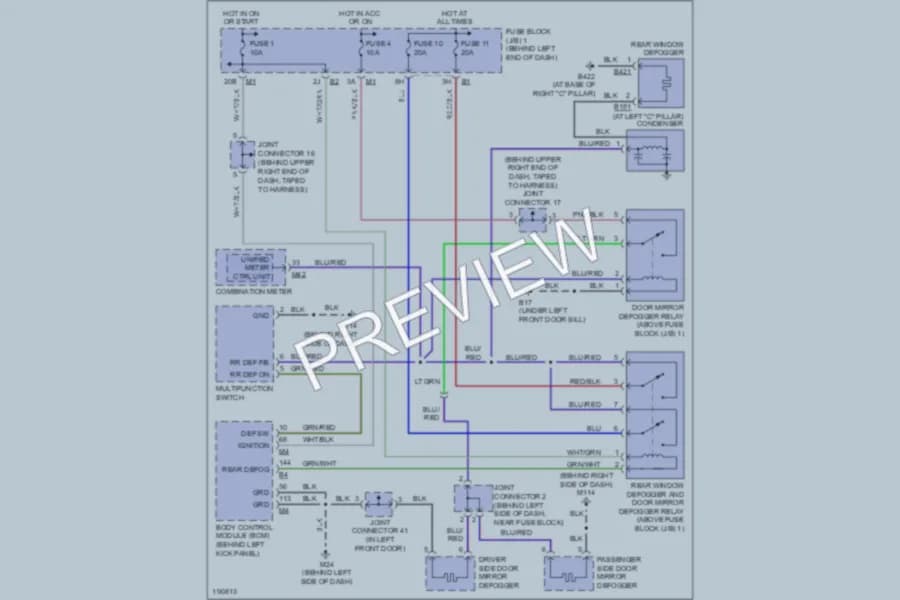 2004 Infiniti Q45 Defoggers wiring diagram preview
