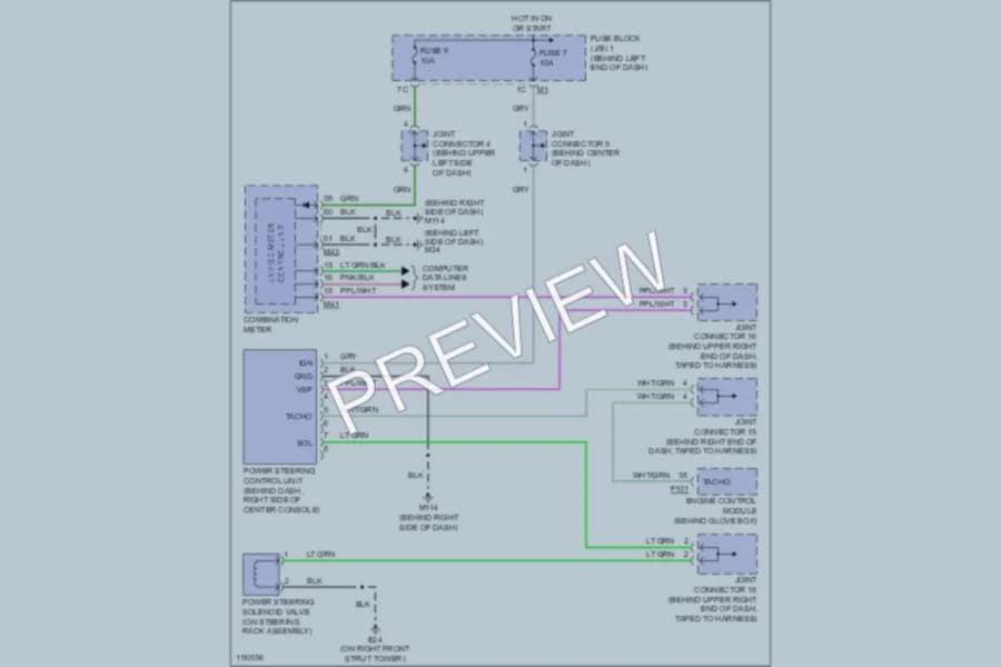 2004 Infiniti Q45 Electronic Power Steering wiring diagram preview