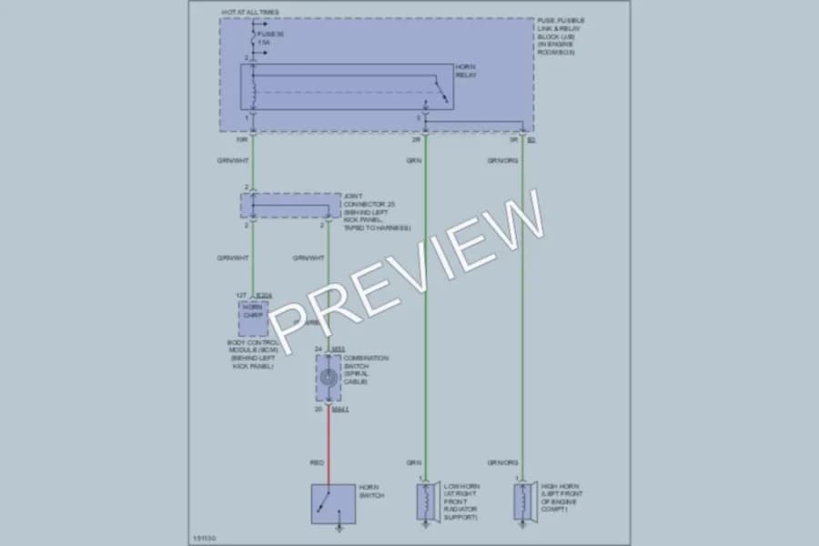 2004 Infiniti Q45 Horn wiring diagram preview