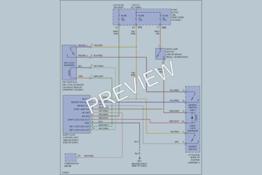 2004 Infiniti QX56 Shift Interlock wiring diagram preview