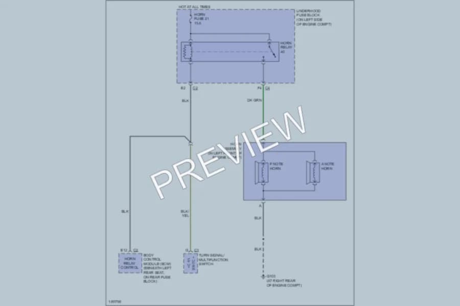 2004 Isuzu Ascender Horn wiring diagram preview