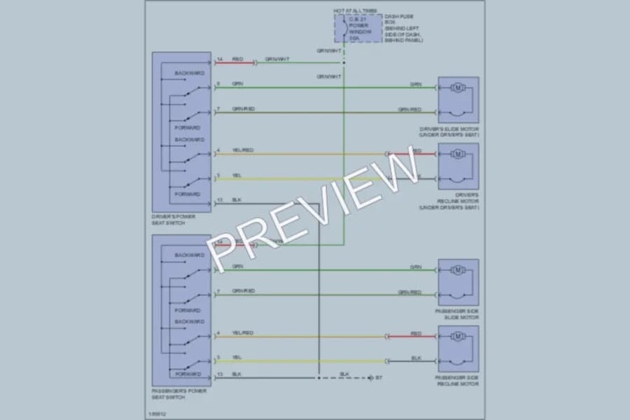 2004 Isuzu Rodeo Power Seats wiring diagram preview