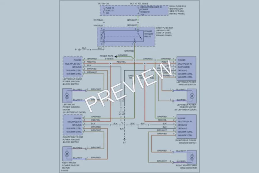 2004 Isuzu Rodeo Power Windows wiring diagram preview
