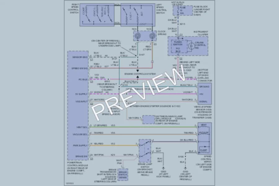 2004 Jeep Wrangler Cruise Control wiring diagram preview