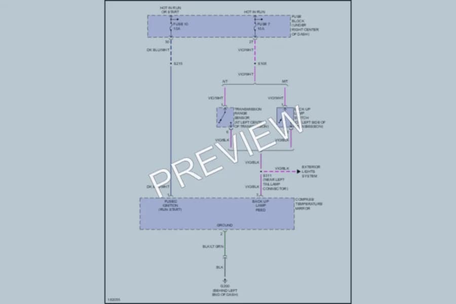 2004 Jeep Wrangler Power Mirrors wiring diagram preview