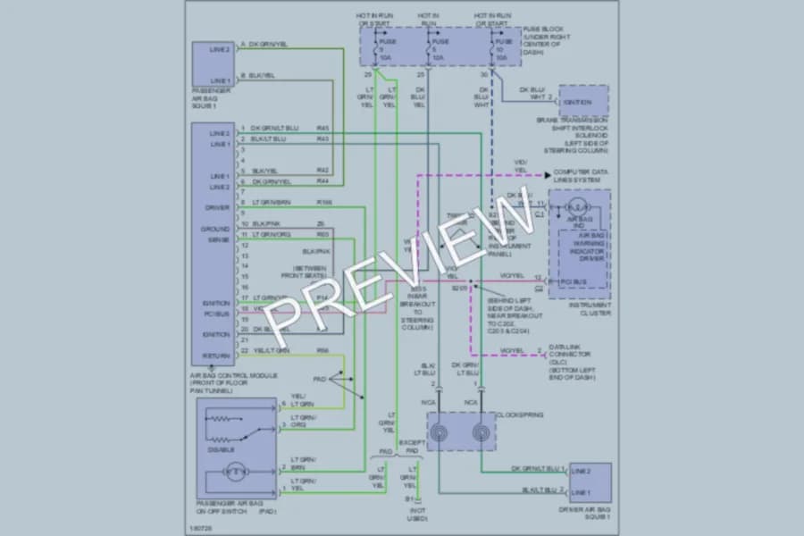 2004 Jeep Wrangler Supplemental Restraints wiring diagram preview
