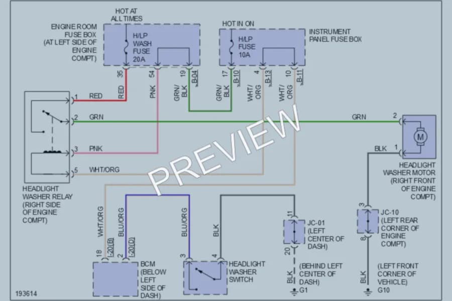 2004 Kia Amanti Wiper Washer wiring diagram preview