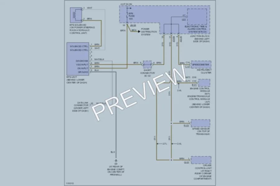 2004 Kia Optima Electronic Power Steering wiring diagram preview