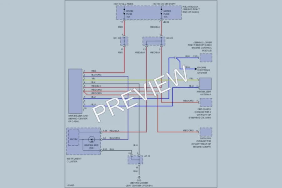 2004 Kia Sorento Anti Theft wiring diagram preview