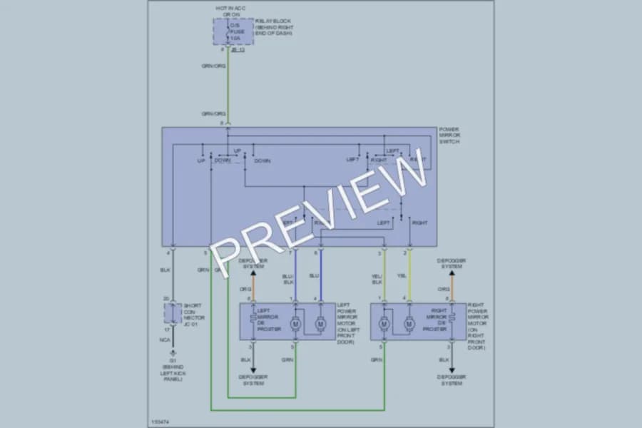 2004 Kia Sorento Power Mirrors wiring diagram preview