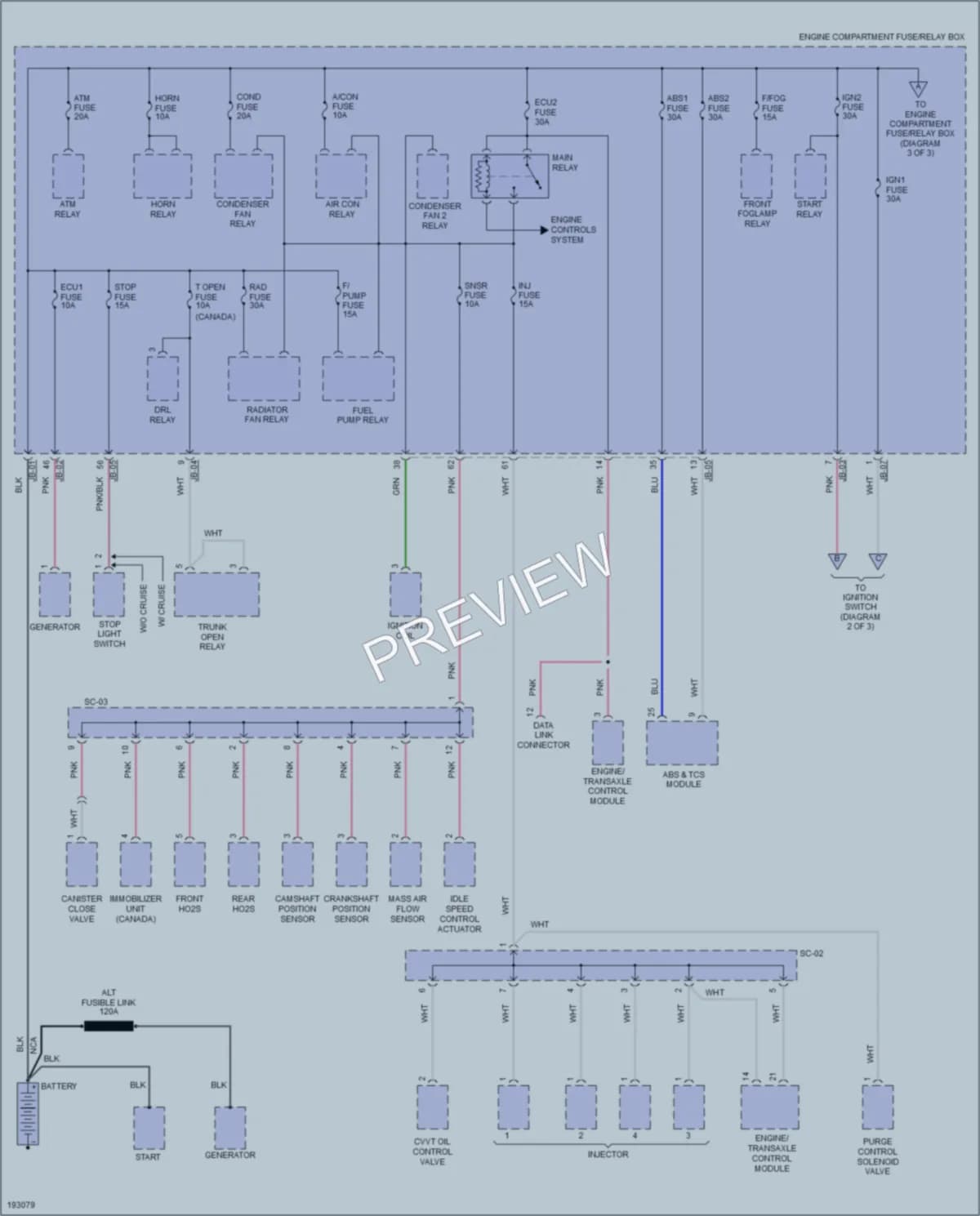 2004 Kia Spectra Power Distribution wiring diagram preview