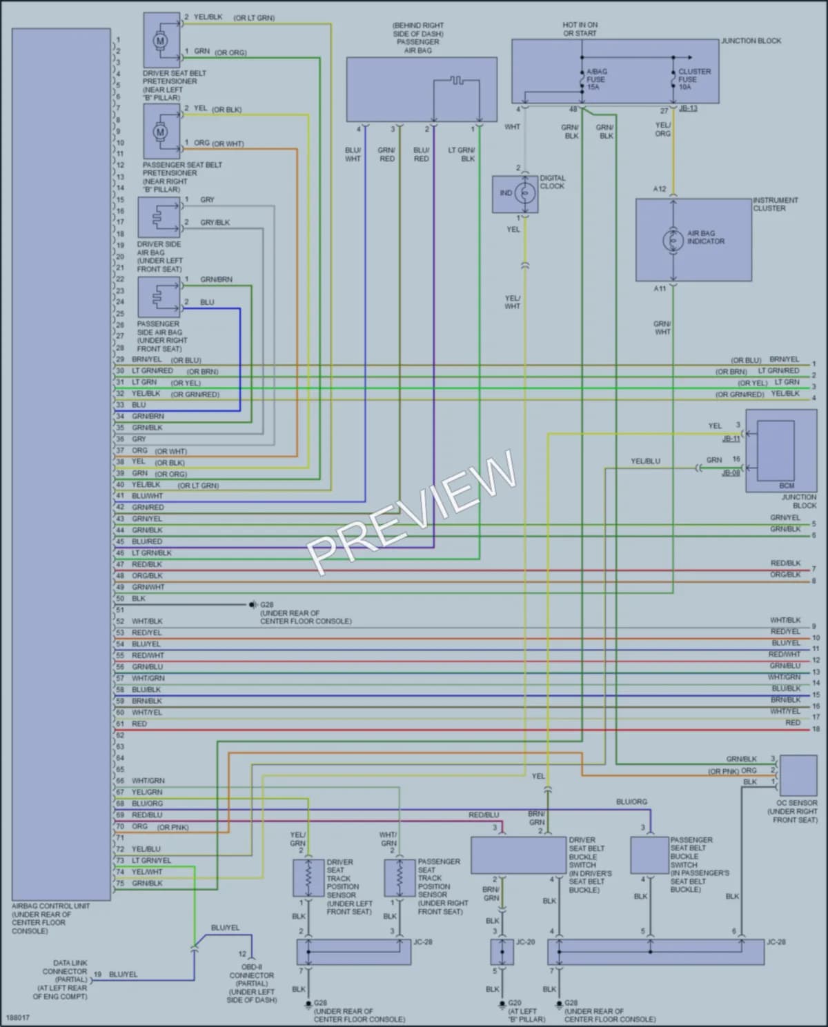 2004 Kia Spectra Supplemental Restraints wiring diagram preview