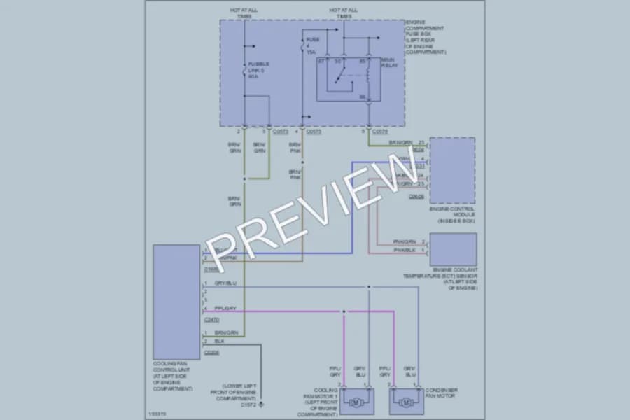 2004 LandRover Freelander Cooling Fan wiring diagram preview