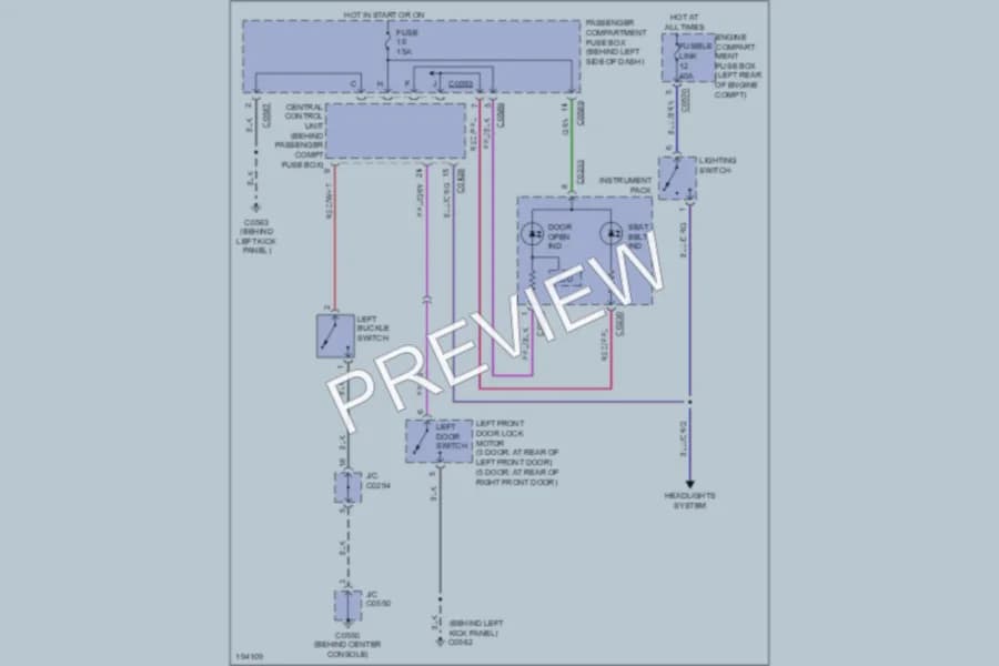 2004 LandRover Freelander Warning Systems wiring diagram preview