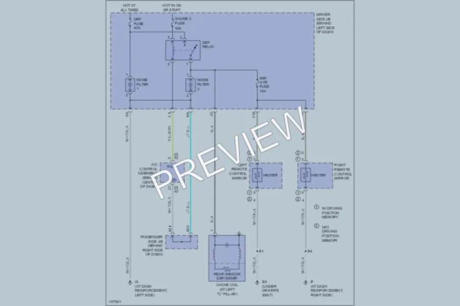 2004 Lexus ES330 Defoggers wiring diagram preview