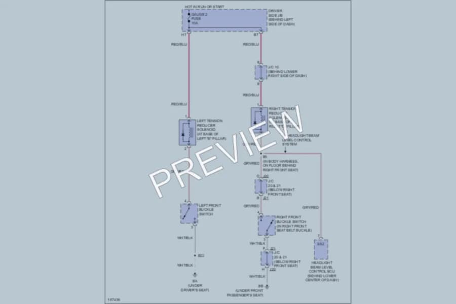 2004 Lexus ES330 Passive Restraints wiring diagram preview