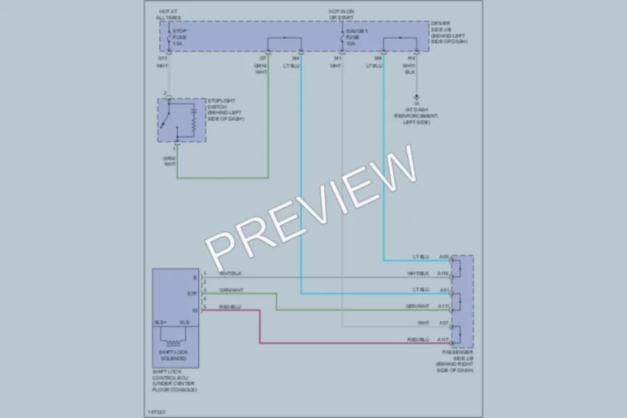 2004 Lexus ES330 Shift Interlock wiring diagram preview