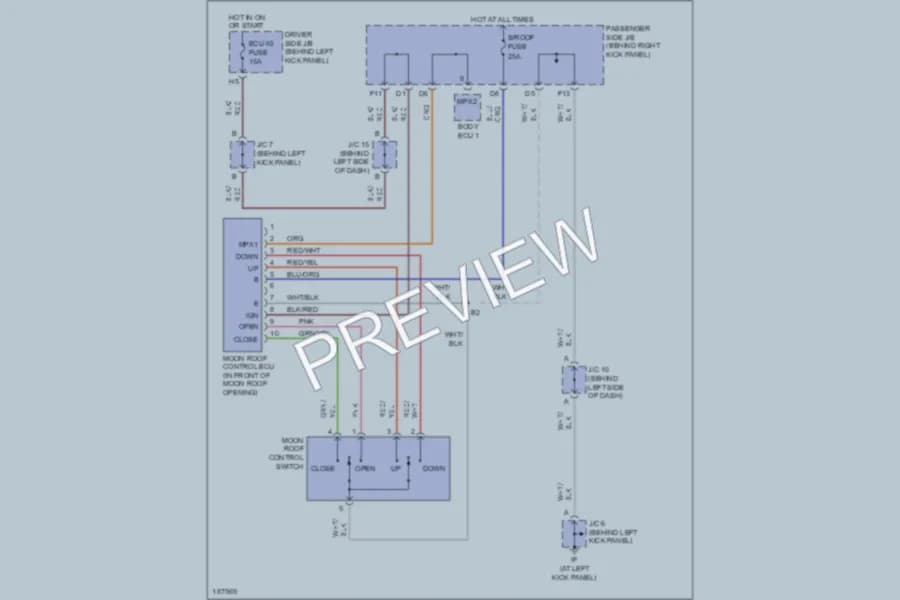 2004 Lexus GS300 Power Top Sunroof wiring diagram preview