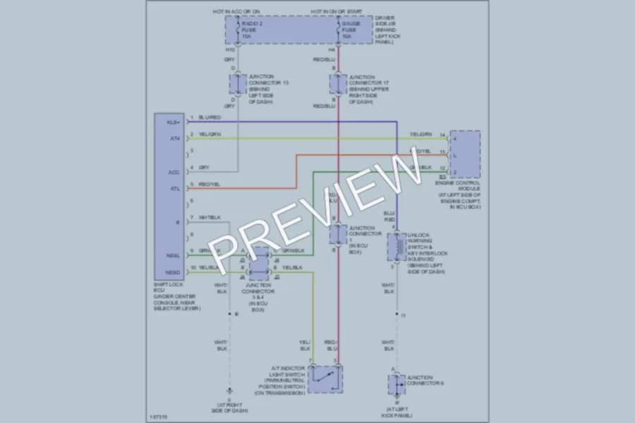 2004 Lexus GS300 Shift Interlock wiring diagram preview
