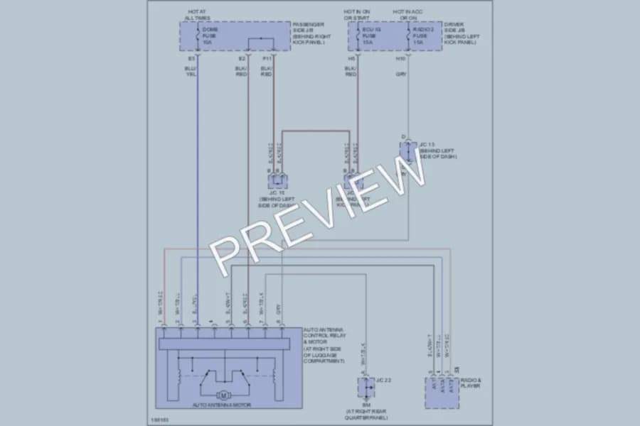 2004 Lexus GS430 Power Antenna wiring diagram preview
