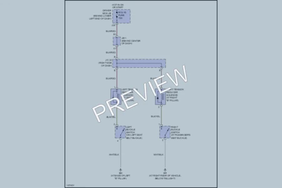 2004 Lexus GX470 Passive Restraints wiring diagram preview