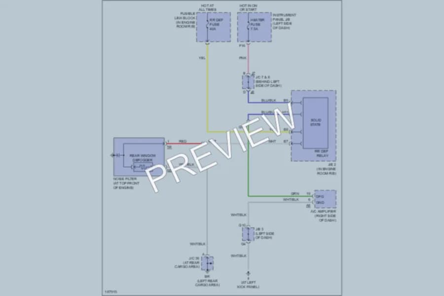 2004 Lexus RX330 Defoggers wiring diagram preview