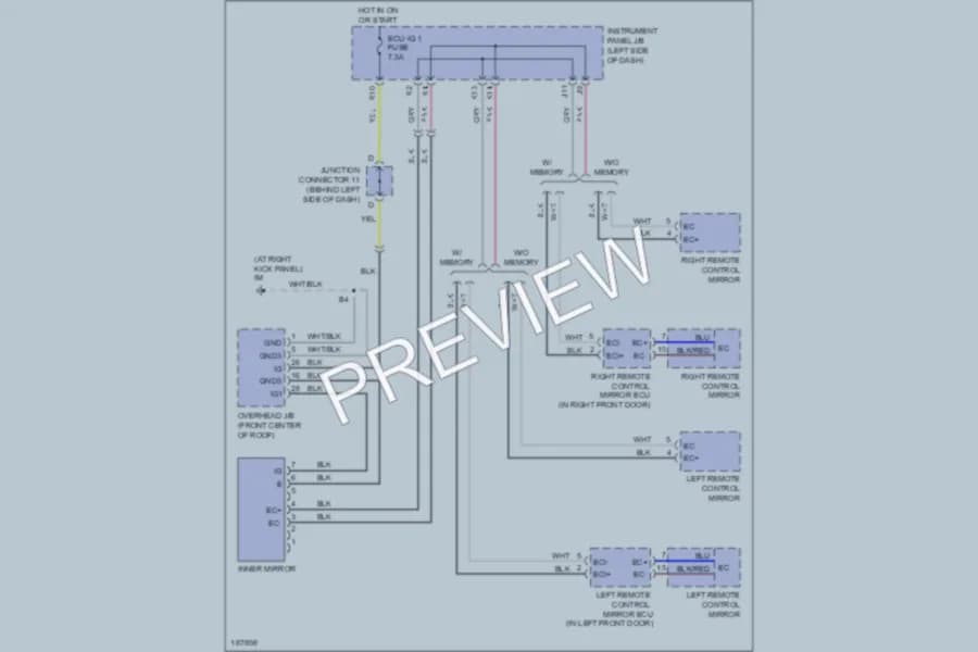 2004 Lexus RX330 Power Mirrors wiring diagram preview