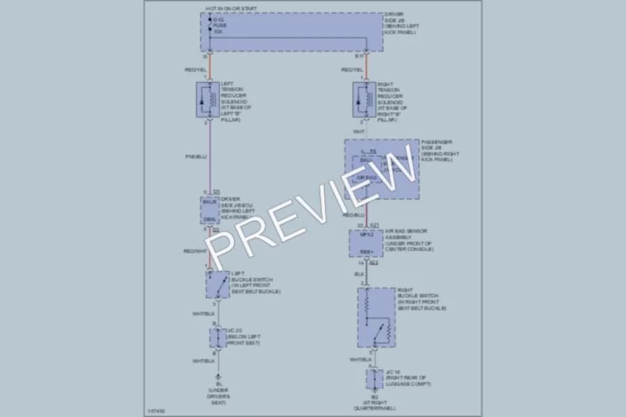 2004 Lexus SC430 Passive Restraints wiring diagram preview