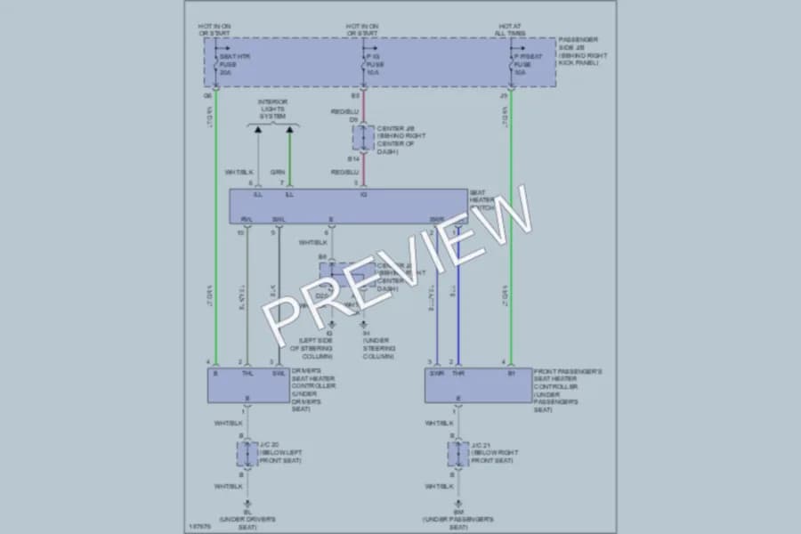 2004 Lexus SC430 Power Seats wiring diagram preview