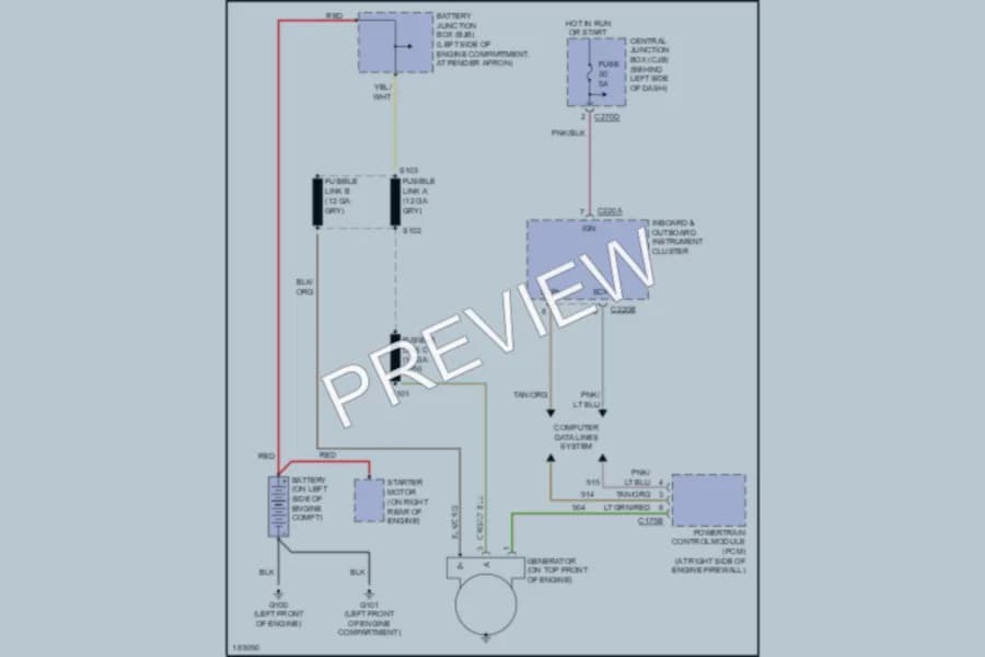2004 Lincoln Aviator Starting Charging wiring diagram preview