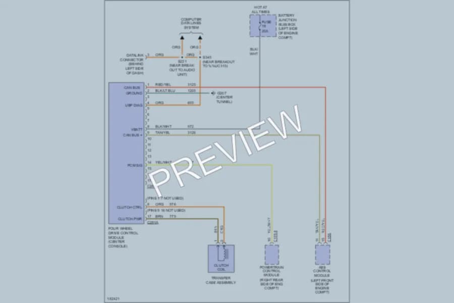 2004 Lincoln Aviator Transmission wiring diagram preview