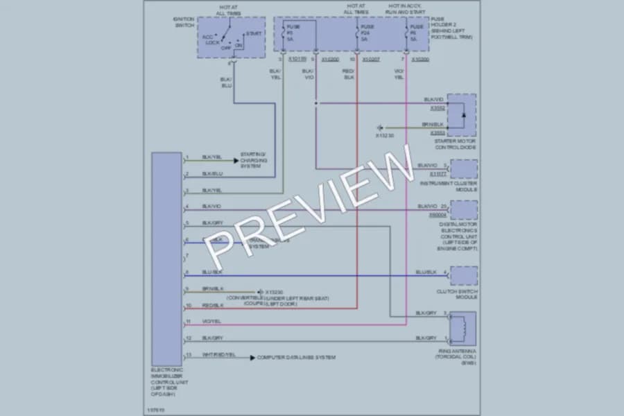 2004 MINI Cooper Anti Theft wiring diagram preview