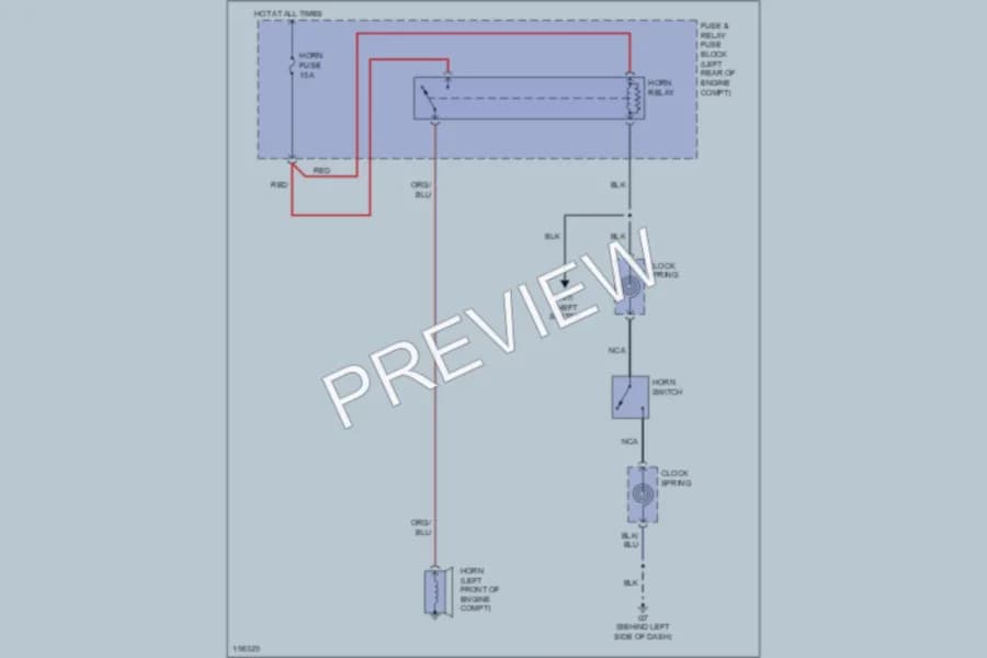 2004 Mazda 3 Horn wiring diagram preview