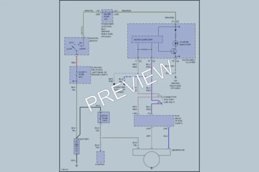 2004 Mazda 3 Starting Charging wiring diagram preview