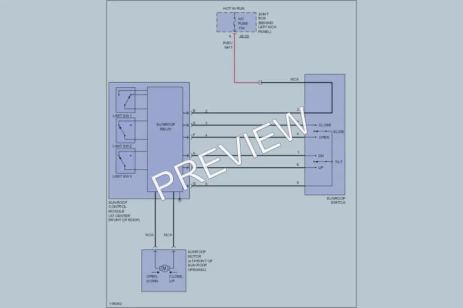 2004 Mazda 6 Power Top Sunroof wiring diagram preview