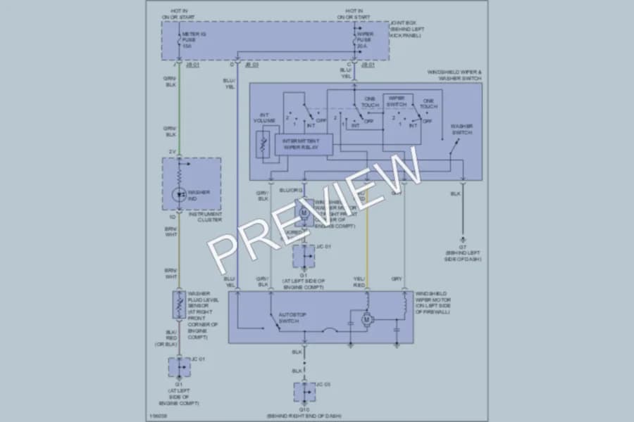 2004 Mazda 6 Wiper Washer wiring diagram preview